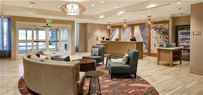 Hotel lobby with cafe